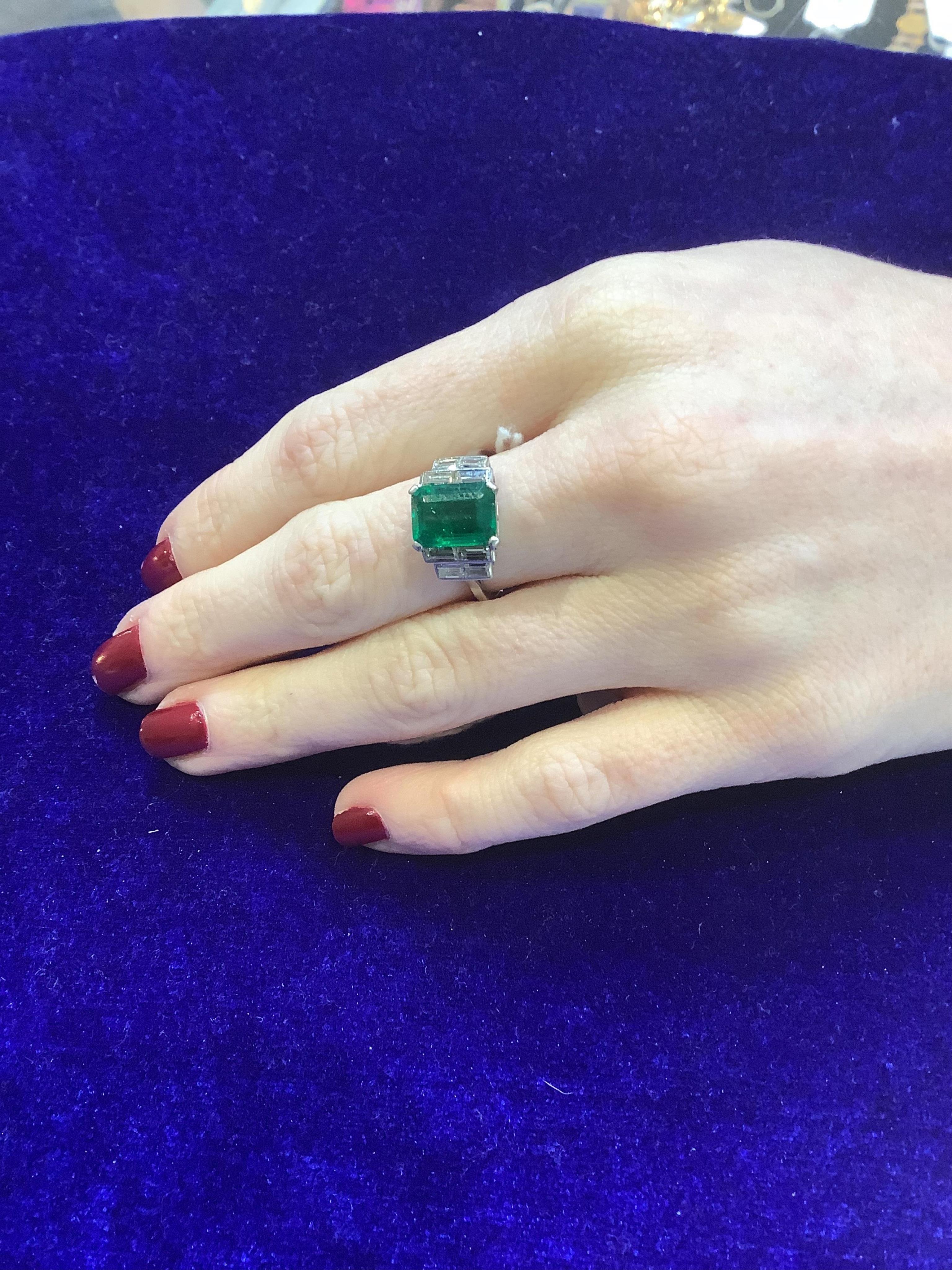 A fine Art Deco emerald and diamond ring, circa 1930